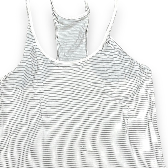 LULULEMON racerback tank top size 6 grey white stripes - Picture 2 of 4